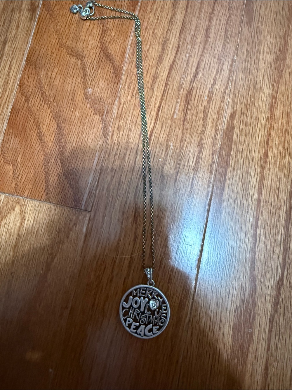 Brighton Gold Tone 'Merry Joy Peace' Round Pendant Necklace